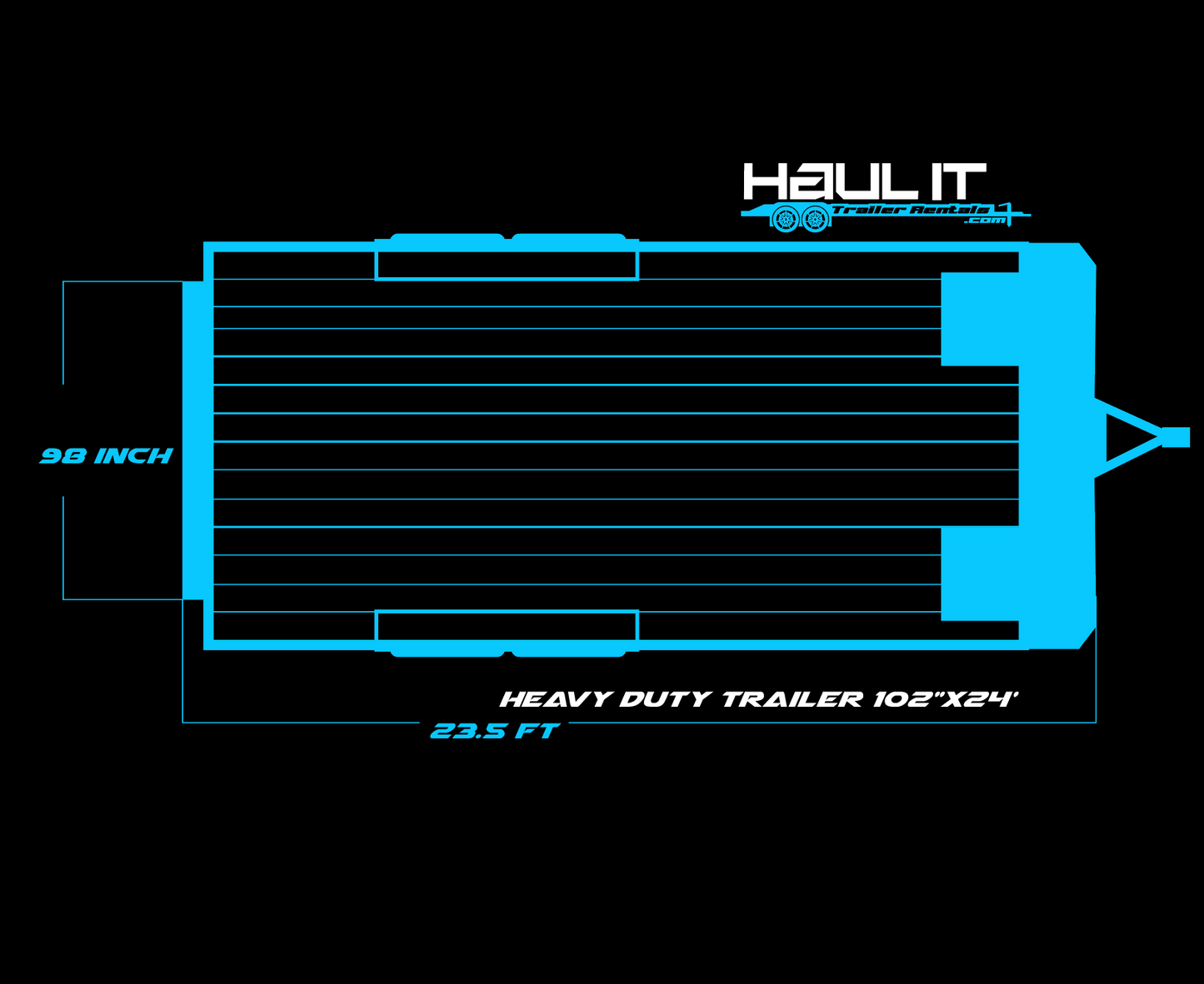 Haul It - Heavy Duty Trailer 102”x24’ Daily Rental